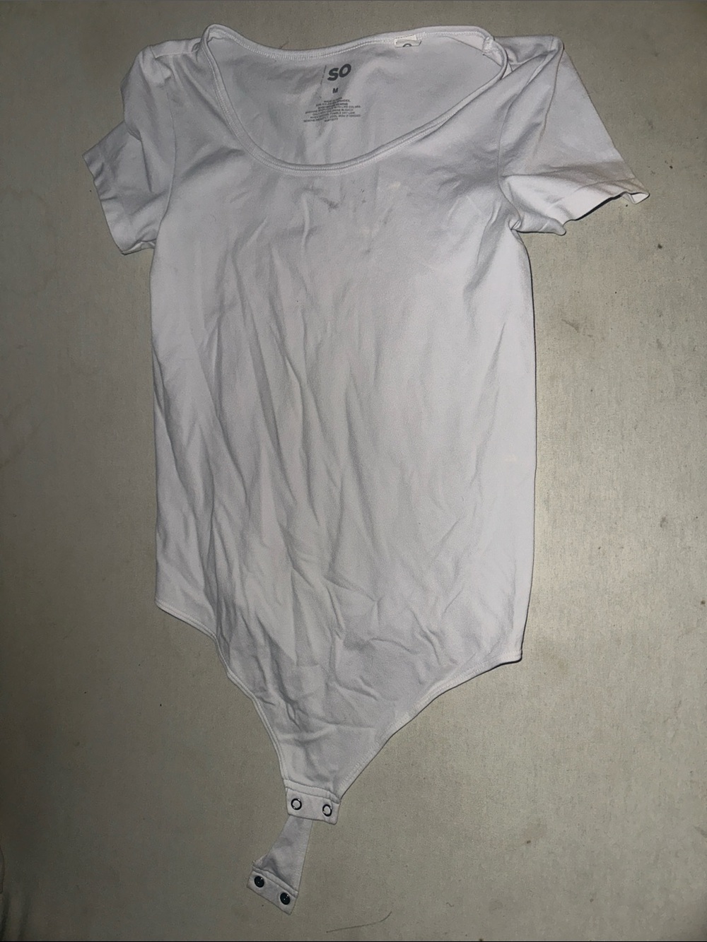 Womens Size XS SO White Short-Sleeve Bodysuit One-Piece